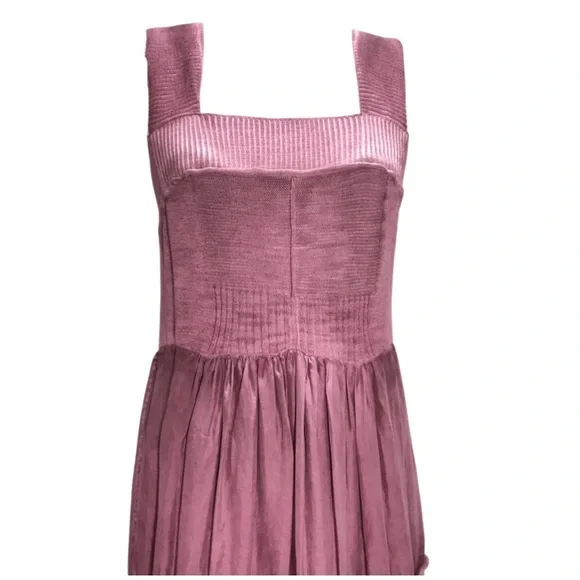 Anthropologie Purple Eloise Silk and Sweater Dress - Picture 3 of 10